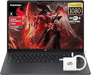 Hp Omnibook 3 16" Next Gen Ai Pc Fhd Ips Laptop, 8-Core Snapdragon X x1-26-100 Processor, 16gb ddr5 512gb Ssd, Radeon 740m Graphics Copilot Win 11 Computer For Creator Business Gaming W/Gm Accessory