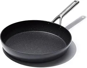 Oxo Professional 12" Frying Pan Skillet, Hard Anodized Ceramic Nonstick Cookware Pfas-Free, Induction Suitable, Stainless Steel Handles, Diamond Reinforced Coating, Dishwasher Safe, Oven Safe, Black