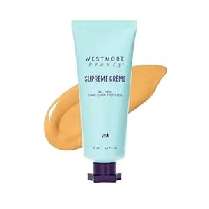 Westmore Beauty Supreme Creme All-Over Complexion Perfector – Long-Lasting Cc Cream Foundation - Waterproof & Transfer-Resistant Skin Tint - 3.3 Oz Medium