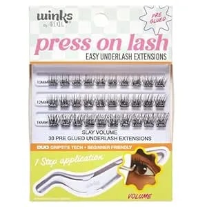 Ardell Winks Press On Eyelash Extensions, Volume - Diy Clusters, 30 Individual Lashes, Natural Look With Applicator, 1 Pack