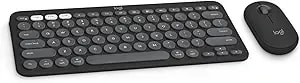 Logitech Pebble 2 Combo For Mac, Wireless Keyboard And Mouse, Slim, Quiet And Portable, Customizable, Bluetooth Mouse And Keyboard, Easy-Switch, For Macos, Ipados - Tonal Graphite