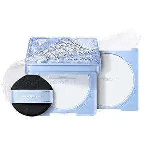 Carslan 3.0 Black Magnet Soft Focus Pressed Powder, Oil Control & Blurring Finish, Talc-Free Setting Powder, 02 Translucent Oil Control, Compact + Refill, 0.28 Oz Each, Denim Limited Edition