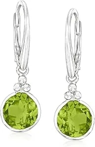 Ross-Simons 3.60 Ct. T.W. Peridot Drop Earrings In Sterling Silver
