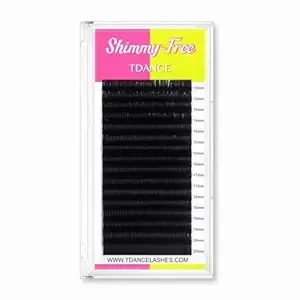 Tdance Shimmy-Free Lash Extension Self Fanning Eyelash Extension True Matte Black Ultra Lightweight Volume Lash Extensions For Professional Salon Use(0.05-C,8-15mm)