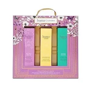 Butter London All Hands On Deck 3-Piece Hand & Nail Care Kit, Helps Moisturize & Restore Skin, At Home Manicure Prep, Vegan, Cruelty & Paraben Free