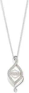 Harley-Davidson Women'S 16 In Bar & Shield Double Twist Crystal Pendant Necklace