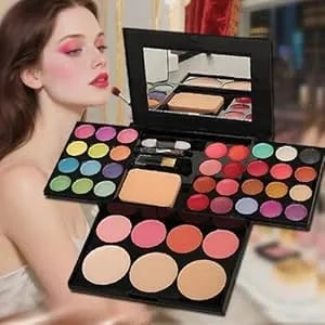 Badhare Beauty Full Face Palette Makeup Kit 24 Color Eyeshadow Palette, 8 Lip Gloss, 4 Blush, 3 Dual Powder, With Brushes & Mirror - Travel Friendly Professional Cosmetic Set With Shimmer Shades