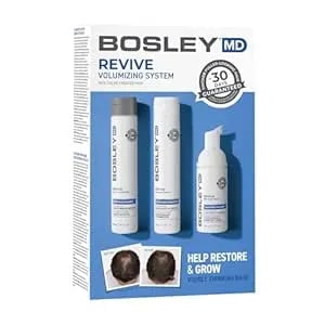 Bosleymd Bosrevive Volumizing Hair System For Non Color-Treated Hair – Dht-Blocking Shampoo, Conditioner & Thickening Treatment – Helps Restore & Thicken Visibly Thinning Hair Starter Size (30 Days)