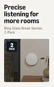 Ring Sensors: Glass Break Sensor (Newest Model) – Instant Notifications, On Amazon Sidewalk, No Base Station Needed, Pro Monitoring (Sold Separately), 2-Pack