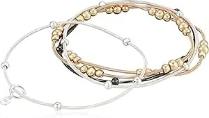 Nine West Women'S 5 Row Stretch Bracelet Tri Tone