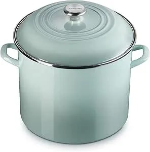 Le Creuset Enamel On Steel Traditional Stockpot, 16 Qt., Sea Salt With Stainless Steel Knob