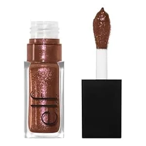 E.L.F. Glow Reviver Lip Oil, Nourishing And Hydrating With High-Shine Glimmer Finish & Sheer Wash Of Color, Minty Scent, Non-Sticky, Vegan & Cruelty-Free, Crystal Baller