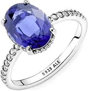 Pandora Anillo Compromiso 190056c01-56 Halo Azul