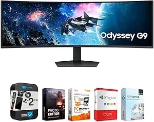 Samsung 49" Odyssey g9 g95c Dqhd 240hz Displayhdr 1000 Curved Gaming Monitor Bundle With Tech Smart Usa Elite Suite 18 Standard Editing Software Bundle + 1 Year Cps Enhanced Protection Pack