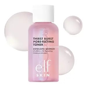 E.L.F. Skin Thirst Burst Pore-Fecting Toner Mini, Hydrating For Face, Smooths, Plumps, Pore-Minimizing, Infused With Salicylic Acid, Vegan & Cruelty-Free