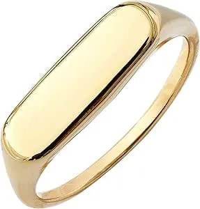 Amazon Essentials 14k Plated Sterling Silver Round Signet Ring