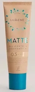 Lumene Matte Oil-Control Foundation For Oily And Combination Skin Full Coverage With Arctic Meadowsweet 30 Ml / 1.0 Fl.Oz. (0.5 Light spf20)