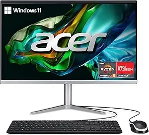 Acer Aspire c24-1300-ur32 Aio Desktop - 23.8" Full Hd Ips Display - Amd Ryzen 5 7520u Quad-Core Processor - Amd Radeon 610m Graphics - 8gb lpddr5 - 512gb Pcie Ssd - Wi-Fi 6e - Windows 11 Home
