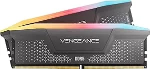 Corsair Vengeance Rgb Rs ddr5 Ram 64gb (2x32gb) 6000mhz cl40-50-50-96 1.35v Amd Expo Intel Xmp Computer Desktop Memory – Gray (cmg64gx5m2d6000z40)