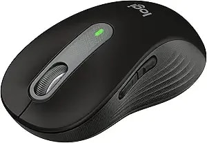 Logitech Signature m650 L Full Size Wireless Mouse - For Large Sized Hands, 2-Year Battery, Silent Clicks, Customizable Side Buttons, Bluetooth, For Pc/Mac/Multi-Device/Chromebook - Black
