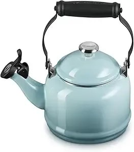 Le Creuset Enamel On Steel Demi Tea Kettle With Metal Finishes, 1.25 Qt., Sea Salt