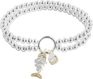 Alex And Ani Fishbone Double Stretch Bracelet