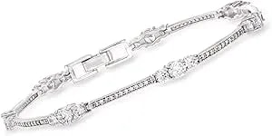 Ross-Simons 2.75 Ct. T.W. Cz Station Bracelet In Sterling Silver