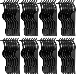 Mudder 48 Pieces False Eyelashes Applicator Tool Plastic Eyelash Extension Tweezers Fish Tail Clip Remover Tweezers Nipper Eyelash Auxiliary Clip For Women Lash Application And Removal(Black)