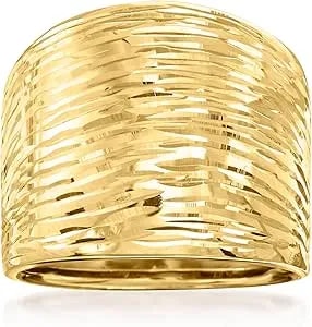 Ross-Simons Italian 14kt Yellow Gold Diamond-Cut Dome Ring