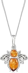 Ross-Simons Bumblebee Pendant Necklace In Sterling Silver