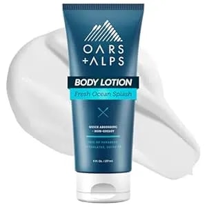 Oars + Alps Body Lotion, Moisturizing Body Lotion With Vitamin E, Shea Butter & Magnesium For All Skin Types, Hydrating, Soothing, Quick Absorbing, Non Greasy, Fresh Ocean Splash, 8oz