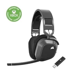 Corsair HS80 MAX Wireless Xbox Gaming Headset With Bluetooth – Dolby Atmos – Broadcast Quality Microphone – Icue Compatible – Xbox, PC, Mac, Mobile – Steel Gray