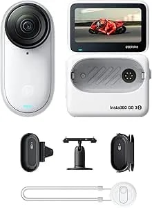 insta360 Go 3s Motorcycle Pov Bundle - 128 Gb White 4k Tiny Portable Vlogging Camera, Hands-Free Povs, Mount Anywhere, Stabilization, 140 Min Battery Life