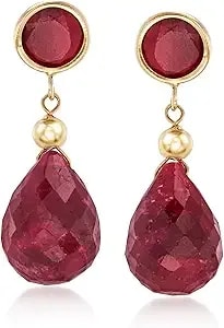 Ross-Simons Gemstone Drop Earring In 14kt Yellow Gold