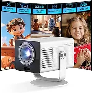 Hp mc400 Mini Portable Smart Projector With Wifi And Bluetooth, Short Throw 4k Support & 1080p, Wireless Screen Mirroring, Built-In App & Speaker, Usb-C Powered For Home Theater And Outdoor Movies