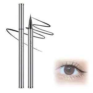 2 Pack Long-Lasting Waterproof Eyeliner For Daily Commute, 2026 New Ultra-Fine Liquid Eyeliner Pen With 0.01mm Brush Tip, Smooth Application, Smudge Proof Eyeliner Black And Brown (Black-2pcs)