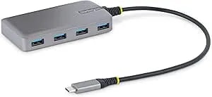 Startech.Com 4-Port Usb-C Hub - 5gbps - Bus Powered - Usb C To 4x Usb-A Hub W/ Optional Auxiliary Power Input - Portable Desktop/Laptop Usb Hub - 1ft (30cm) Cable - Usb Expansion Hub (5g4ab-Usb-C-Hub)
