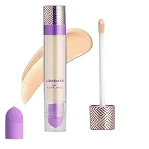 Double-Sided Concealer With Brush,Liquid Concealer Full Coverage,Hydrating Camo Concealer,Covers Blemishes & Under-Eye Circles,Lightweight Foundation Concealers Stick,Long-Lasting,Waterproof (02#, 1)