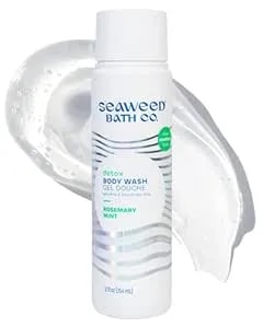 Seaweed Bath Co. Detox Body Wash - Rosemary Mint - Hydrating Foaming Cleanser With Refreshing Natural Ingredients - Vegan, Paraben And Sulfate Free Shower Gel For Women And Men - 12 Oz