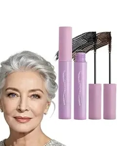 Black & Brown Mascara For Older Women 60 Plus, Waterproof Mascara Volume And Length For Mature Women, Long Lasting No Clumps Volumizing Lengthening Mascaras Primer For Sensitive Eye Makeup-Set B