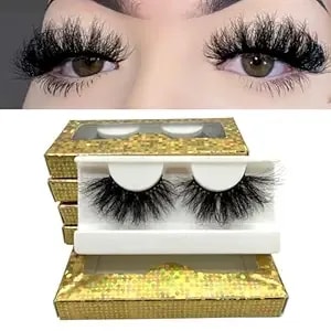 25mm Real Mink Lashes Mikiwi Eyelashes sf07-5, Thick Handmade Full Strip Lashes, Crueltyl Free Fluffy Lashes, Dramatic 3d Mink Eyelashes Bulk Pack-5
