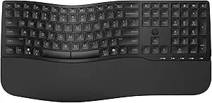Hp 680 Comfort Dual-Mode Keyboard, Microsoft Copilot, Adjustable, Hp Unifying Dongle, 2.4g Bluetooth, Black, 8t6l8aa