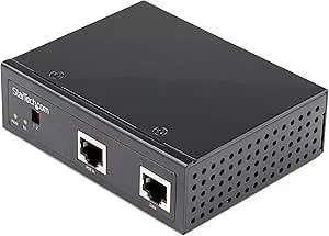 Startech.Com Industrial Gigabit Poe Splitter - 90W High Speed Power Over Ethernet Poe+++ Splitter - 12-48V DC Splitter 802.3bt - LAN/RJ45 Ultra Poe To DC Adapter - -40C To +75C, TAA (POESLT1G48V)