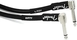 Fender Professional Series Instrument Cable, Guitar Cable, Guitar Accessories, Angle/Angle, Black, 1ft