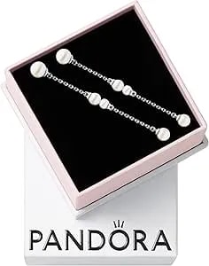 Pandora Timeless Treated Freshwater Cultured Pearl Drop Earrings - Sterling Silver Earrings With Treated Freshwater Cultured Pearl - Jewelry For Women - Includes Gift Box