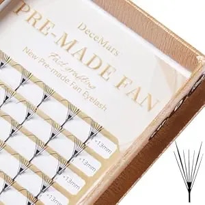 Decemars Anime Butterfly Wing Spire Eyelash Extensions 0.07 C Curl 10mm Feather Shape Comic Winged Lash Clusters Premade Fans Manga Individual Lashes Matte Black Natural Fairy Lashes (a08-C-0.07-10mm)