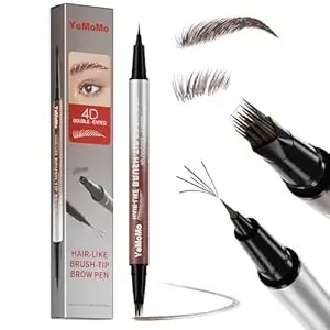 4d Double-Ended Eyebrow Pen, Hair-Like Brush Tip, Waterproof Brow Tint With Soft Nib, Available In 5 Natural Colors (3#Dark Brown)