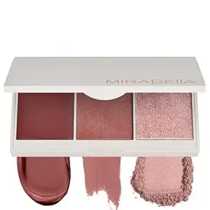 Mirabella - Spellbound Pro Face Trio Powder And Cream Blush Palette With Powder Highlighter & Cream Blush, Lightweight Buildable 3-In-1 Highlighters Makeup For A Sculpted Look, All Skin Types