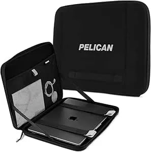 Pelican Ranger Series - Laptop Bag/Sleeve - 16 Inch, Black [Elastic Carrying Handle] [Secure Zip Lock] Water Resistant & Heavy Duty Laptop Case For Macbook Pro 16 / Air, Ipad Pro, HP, Dell, Lenovo