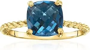 Ross-Simons 2.60 Carat London Blue Topaz Twisted Ring In 18kt Gold Over Sterling